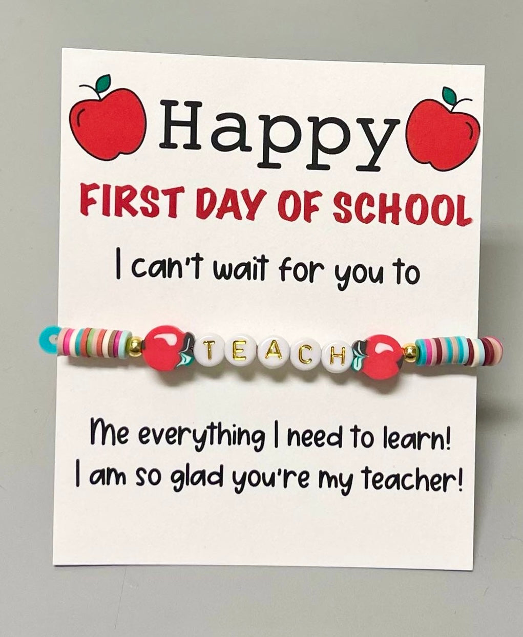 First day of school teacher bracelet